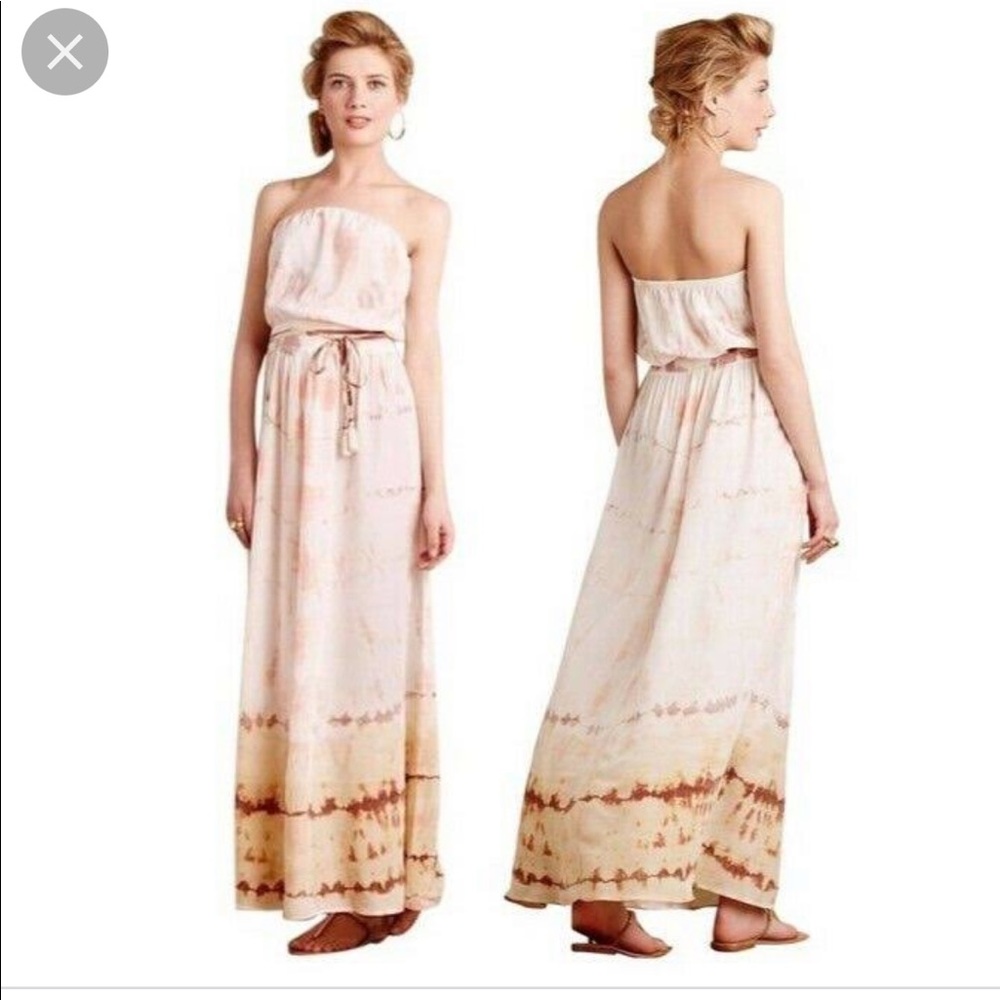 NWOT Gypsy 05 shibori Silk Strapless Maxi Dress